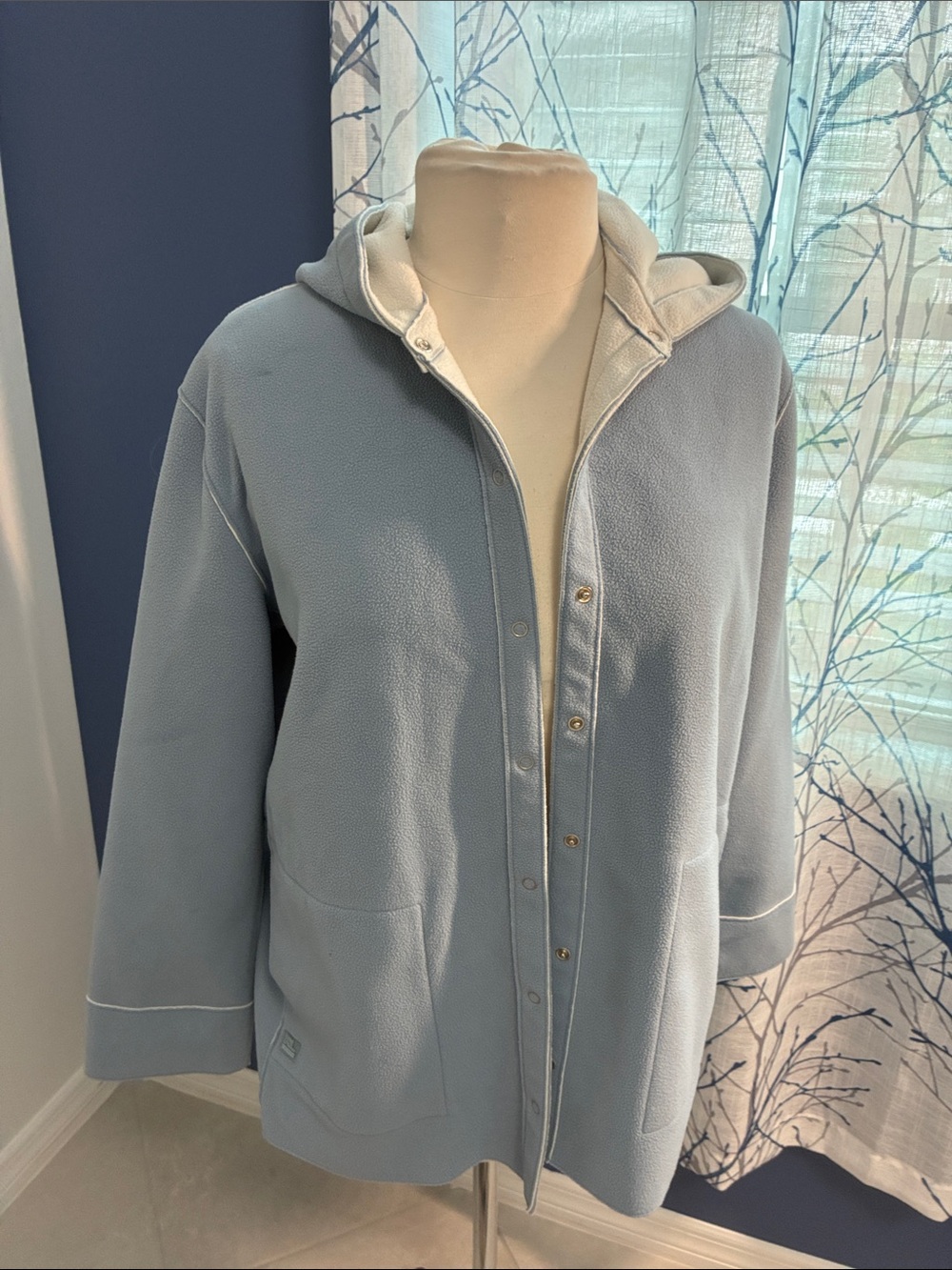 LAUREN Ralph Lauren Light Blue Hooded Fleece Jacket